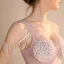 Sexy Lavande Transparentes Robe De Soirée 2018 Trompette / Sirène V-Cou Sans Manches Faux Diamant Perlage Gland Longue Volants Dos Nu Robe De Ceremonie