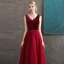Meilleure Bordeaux Daim Robe De Soirée 2020 Princesse V-Cou Sans Manches Glitter Tulle Perlage Longue Volants Dos Nu Robe De Ceremonie