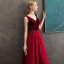 Meilleure Bordeaux Daim Robe De Soirée 2020 Princesse V-Cou Sans Manches Glitter Tulle Perlage Longue Volants Dos Nu Robe De Ceremonie