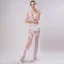 Sexy Blanche Transparentes Robe De Soirée 2018 Trompette / Sirène V-Cou Sans Manches Appliques En Dentelle Perlage Longue Volants Dos Nu Robe De Ceremonie