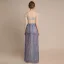 Sexy Champagne Dégradé De Couleur Bleu Ciel Transparentes Robe De Soirée 2018 Gaine / Ajustement épaules Sans Manches Paillettes Perlage Longue Volants Dos Nu Robe De Ceremonie