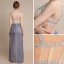 Sexy Champagne Dégradé De Couleur Bleu Ciel Transparentes Robe De Soirée 2018 Gaine / Ajustement épaules Sans Manches Paillettes Perlage Longue Volants Dos Nu Robe De Ceremonie