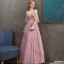 Flotte Rosa Selskabskjoler 2020 Prinsesse Spaghetti Straps Dyb v-hals Kort Ærme Glitter Tulle Beading Lange Flæse Halterneck Kjoler
