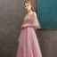 Flotte Rosa Selskabskjoler 2020 Prinsesse Spaghetti Straps Dyb v-hals Kort Ærme Glitter Tulle Beading Lange Flæse Halterneck Kjoler