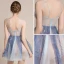 Sexy Champagne Dégradé De Couleur Bleu Ciel Transparentes Robe De Fete 2018 Princesse Sans Manches Bretelles Spaghetti Faux Diamant Courte Volants Dos Nu Robe De Ceremonie