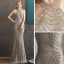Haut de Gamme Gris Robe De Soirée 2020 Trompette / Sirène Titulaire Sans Manches Perlage Longue Volants Dos Nu Robe De Ceremonie