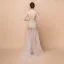 Sexy Vert Cendré Transparentes Robe De Soirée 2018 Trompette / Sirène épaules Sans Manches Perlage Gland Train De Balayage Volants Dos Nu Robe De Ceremonie