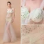 Sexy Vert Cendré Transparentes Robe De Soirée 2018 Trompette / Sirène épaules Sans Manches Perlage Gland Train De Balayage Volants Dos Nu Robe De Ceremonie