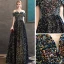 Glitzernden Multifarben Pailletten Königliches Blau Abendkleider 2020 A Linie Off Shoulder Kurze Ärmel Lange Rückenfreies Festliche Kleider