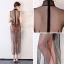 Style Chinois Noire Transparentes Robe De Soirée 2018 Gaine / Ajustement Col Haut Sans Manches Appliques En Dentelle Perlage Fendue devant Thé Longueur Robe De Ceremonie