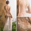 Sexy Ivoire Transparentes Robe De Soirée 2018 Trompette / Sirène V-Cou Sans Manches Appliques Fleur Paillettes Perlage Longue Volants Dos Nu Robe De Ceremonie