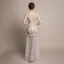 Sexy Ivoire Transparentes Été Robe De Soirée 2018 Gaine / Ajustement V-Cou Sans Manches Appliques Paillettes Faux Diamant Longue Volants Dos Nu Robe De Ceremonie