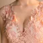 Sexy Orange See-through Summer Evening Dresses  2018 Trumpet / Mermaid V-Neck Sleeveless Appliques Flower Sequins Beading Floor-Length / Long Ruffle Backless Formal Dresses