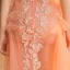 Sexy Orange See-through Summer Evening Dresses  2018 Trumpet / Mermaid V-Neck Sleeveless Appliques Flower Sequins Beading Floor-Length / Long Ruffle Backless Formal Dresses