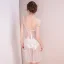 Sexy Ivoire Transparentes Robe De Fete 2018 V-Cou Sans Manches Appliques En Dentelle Perlage Gland Courte Dos Nu Robe De Ceremonie