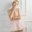 Sexy Bleu Ciel Transparentes Robe De Fete 2018 Princesse V-Cou Sans Manches Appliques En Dentelle Perlage Courte Volants Dos Nu Robe De Ceremonie