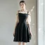 Modern / Fashion Black Homecoming Graduation Dresses 2019 A-Line / Princess Square Neckline Puffy 1/2 Sleeves Short Ruffle Backless Formal Dresses