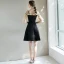 Modern / Fashion Black Homecoming Graduation Dresses 2019 A-Line / Princess Square Neckline Puffy 1/2 Sleeves Short Ruffle Backless Formal Dresses