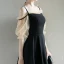 Modern / Fashion Black Homecoming Graduation Dresses 2019 A-Line / Princess Square Neckline Puffy 1/2 Sleeves Short Ruffle Backless Formal Dresses
