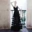 Sexy Burgundy Summer Prom Dresses 2019 A-Line / Princess Spaghetti Straps Puffy Long Sleeve Star Appliques Sequins Floor-Length / Long Cascading Ruffles Backless Formal Dresses