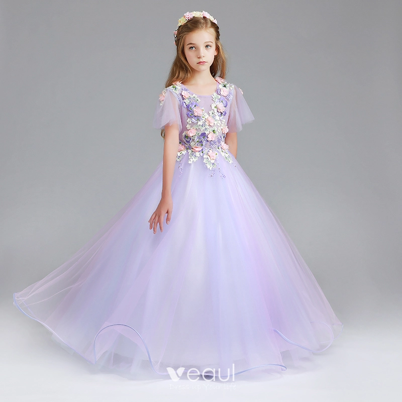 Dark Purple Flower Girl Dresses