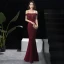 Elegant Burgundy Evening Dresses  2018 Trumpet / Mermaid Short Sleeve Spaghetti Straps Beading Tassel Floor-Length / Long Ruffle Backless Formal Dresses
