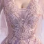 Modern / Fashion Blushing Pink Evening Dresses  2019 A-Line / Princess V-Neck Sleeveless Appliques Lace Pearl Beading Court Train Ruffle Backless Formal Dresses