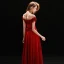 Affordable Burgundy Evening Dresses  2018 A-Line / Princess See-through Scoop Neck Short Sleeve Appliques Lace Floor-Length / Long Ruffle Formal Dresses