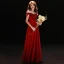 Affordable Burgundy Evening Dresses  2018 A-Line / Princess See-through Scoop Neck Short Sleeve Appliques Lace Floor-Length / Long Ruffle Formal Dresses