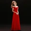 Affordable Burgundy Evening Dresses  2018 A-Line / Princess See-through Scoop Neck Short Sleeve Appliques Lace Floor-Length / Long Ruffle Formal Dresses