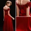 Affordable Burgundy Evening Dresses  2018 A-Line / Princess See-through Scoop Neck Short Sleeve Appliques Lace Floor-Length / Long Ruffle Formal Dresses