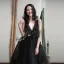 Sexy Noire Robe De Soirée 2018 Princesse V-Cou Sans Manches Appliques En Dentelle Noeud Tribunal Train Volants Dos Nu Robe De Ceremonie