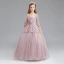 Vintage Blushing Pink Flower Girl Dresses 2017 Ball Gown Square Neckline 3/4 Sleeve Appliques Lace Sash Floor-Length / Long Ruffle Wedding Party Dresses