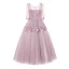 Vintage Blushing Pink Flower Girl Dresses 2017 Ball Gown Square Neckline 3/4 Sleeve Appliques Lace Sash Floor-Length / Long Ruffle Wedding Party Dresses