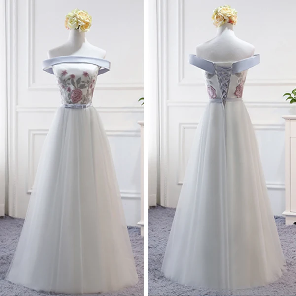 Snygga / Fina Grå Tärnklänningar 2018 Prinsessa Rosett Skärp Långa Ruffle Halterneck Klänning Till Bröllop