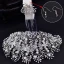 Elegant Silver Alloy Bridal Jewelry 2021 Headpieces Tassel Earrings Rhinestone Flower Wedding Accessories