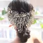 Elegant Silver Alloy Bridal Jewelry 2021 Headpieces Tassel Earrings Rhinestone Flower Wedding Accessories