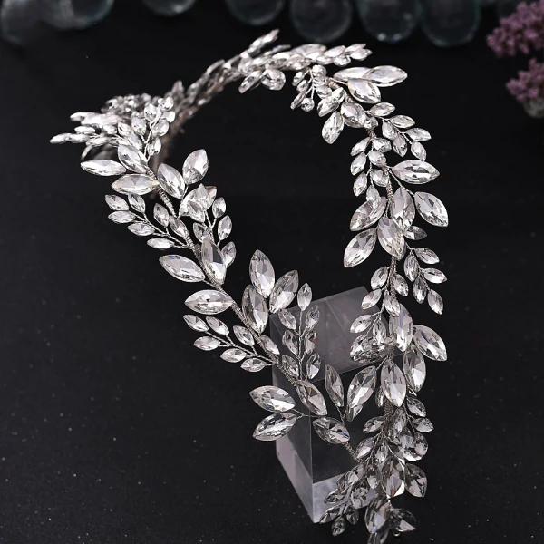 Fine Sølv Hodepynt Bryllup Tilbehør 2021 Legering Rhinestone Har Tilbehor