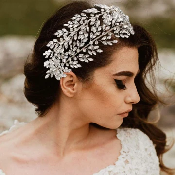 Élégant Argenté Mariage Accessoire Cheveux 2021 Alliage Faux Diamant Accessoire Cheveux Mariage