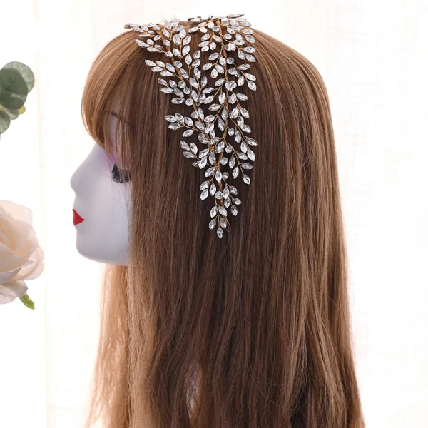 Elegant Sølv Bryllup Hodepynt 2021 Legering Rhinestone Har Tilbehor
