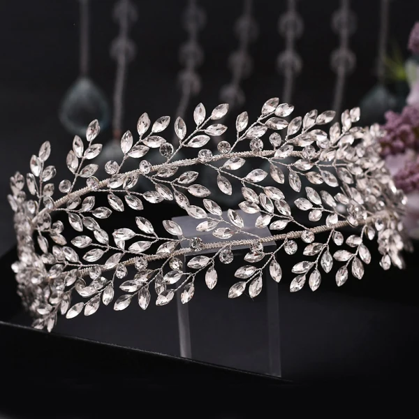 Elegant Sølv Bryllup Hodepynt 2021 Legering Rhinestone Har Tilbehor