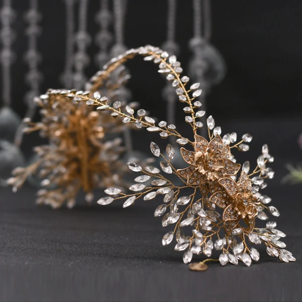 Mode Silver Bröllop Hårsmycken 2021 Legering Rhinestone Brud Huvudbonad