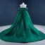 Luxe Vert Foncé Tapis rouge Robe De Soirée 2021 Trompette / Sirène De l'épaule Manches Courtes Appliques Paillettes Watteau Train Volants Dos Nu Robe De Ceremonie