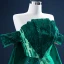 Luxe Vert Foncé Tapis rouge Robe De Soirée 2021 Trompette / Sirène De l'épaule Manches Courtes Appliques Paillettes Watteau Train Volants Dos Nu Robe De Ceremonie