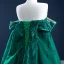 Luxe Vert Foncé Tapis rouge Robe De Soirée 2021 Trompette / Sirène De l'épaule Manches Courtes Appliques Paillettes Watteau Train Volants Dos Nu Robe De Ceremonie