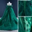 Luxe Vert Foncé Tapis rouge Robe De Soirée 2021 Trompette / Sirène De l'épaule Manches Courtes Appliques Paillettes Watteau Train Volants Dos Nu Robe De Ceremonie