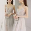 Affordable Grey Summer Evening Dresses  2018 A-Line / Princess Sleeveless Spaghetti Straps Floor-Length / Long Ruffle Backless Formal Dresses