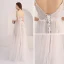 Affordable Grey Summer Evening Dresses  2018 A-Line / Princess Sleeveless Spaghetti Straps Floor-Length / Long Ruffle Backless Formal Dresses