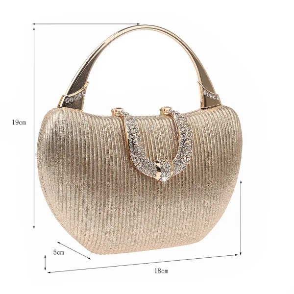 Bling Bling Champagne Håndvesken 2021 Metall Rhinestone