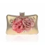 Flower Fairy Gold Patent Leather Clutch Bags 2021 Metal Flower Beading Pearl